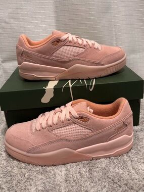 Air Jordan Flight Court Atmosphere Sneakers Suede Light Madder Root Womens 6.5